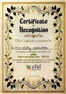 Recognition for Environmental Initiative 'Plant a Tree, Adopt a Tree – 2025-26